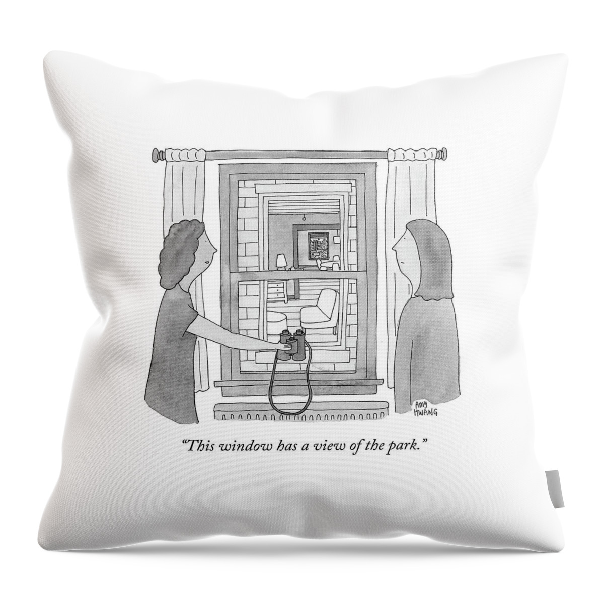 This Window Has A View Of The Park Throw Pillow