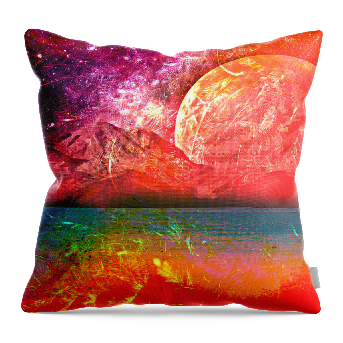 Fantasy Throw Pillow featuring the painting Through Other Eyes by Ally White