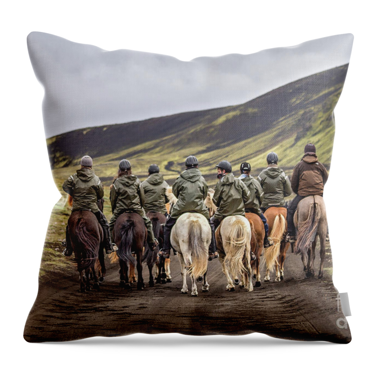 Landmannalaugar Throw Pillow featuring the photograph To Ride The Paths Of Legions Unknown by Evelina Kremsdorf