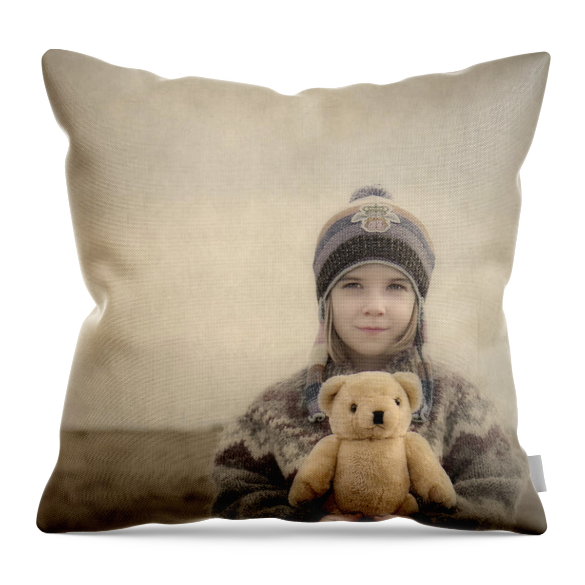 Girl Throw Pillow featuring the photograph Together They Dream Into The Evening by Evelina Kremsdorf