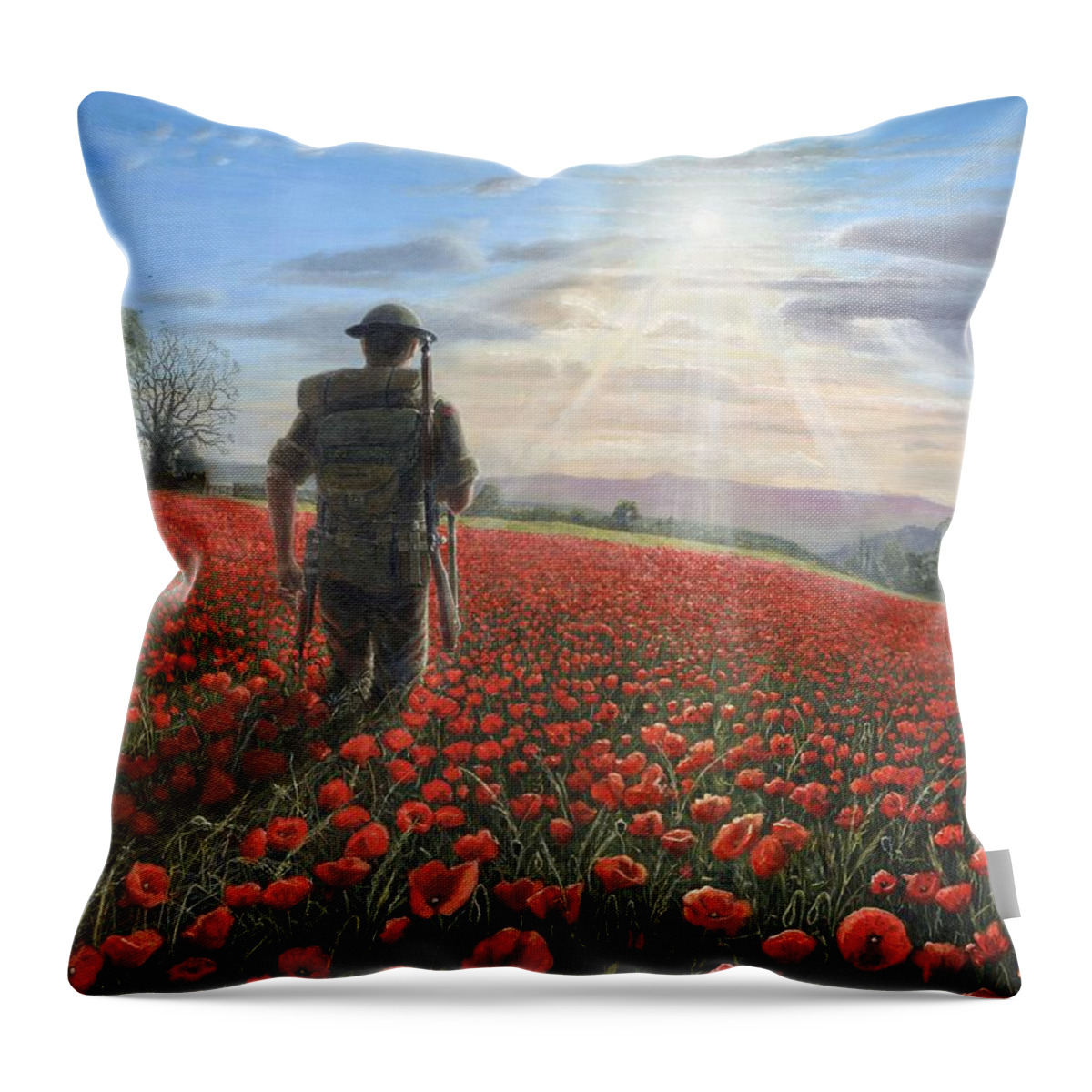 Landscape Throw Pillow featuring the painting Tommy by Richard Harpum