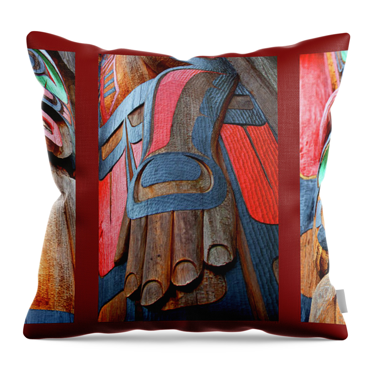 Native American Throw Pillow featuring the photograph Totem 3 by Theresa Tahara