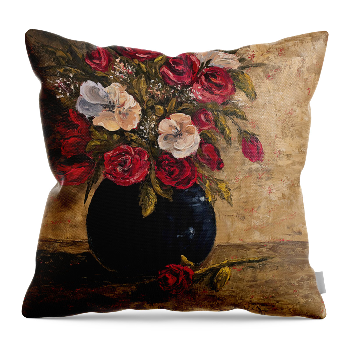 Still Life Throw Pillow featuring the painting Touch Of Elegance by Darice Machel McGuire