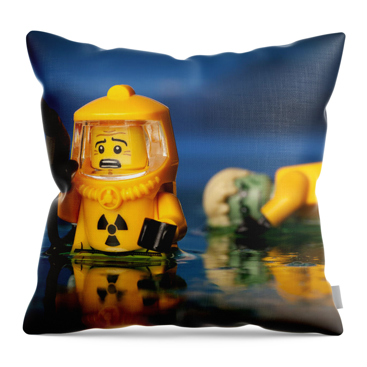 Lego Throw Pillow featuring the photograph Toxic Dump by Samuel Whitton