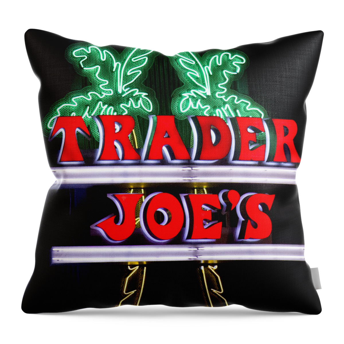 Staley Throw Pillow featuring the photograph Trader Joe's Sign by Chuck Staley