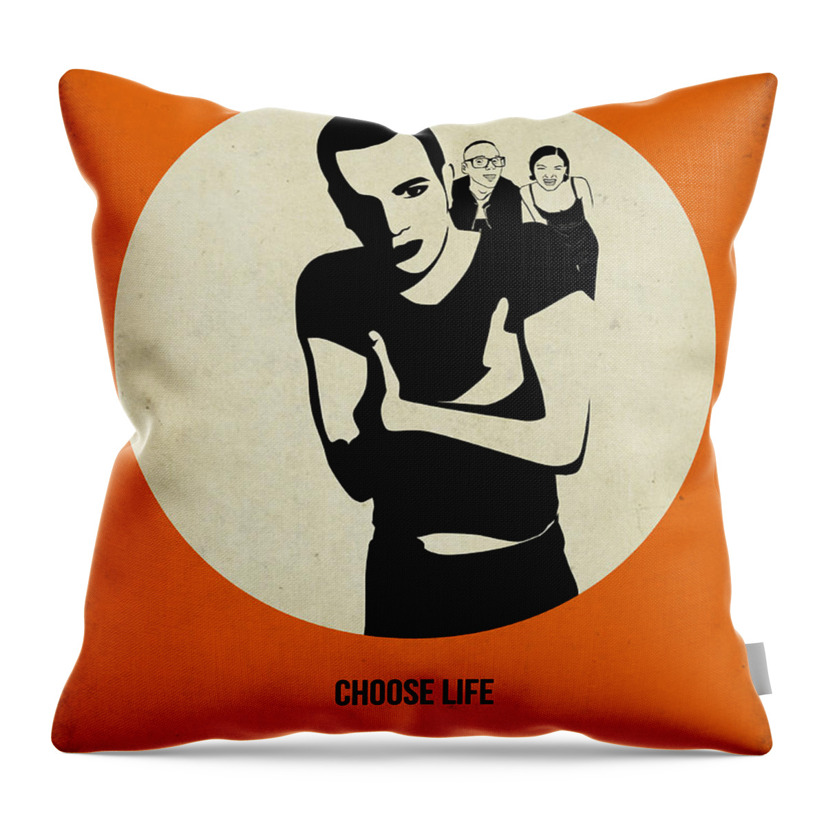 Trainspotting Throw Pillow featuring the painting Trainspotting Poster by Naxart Studio