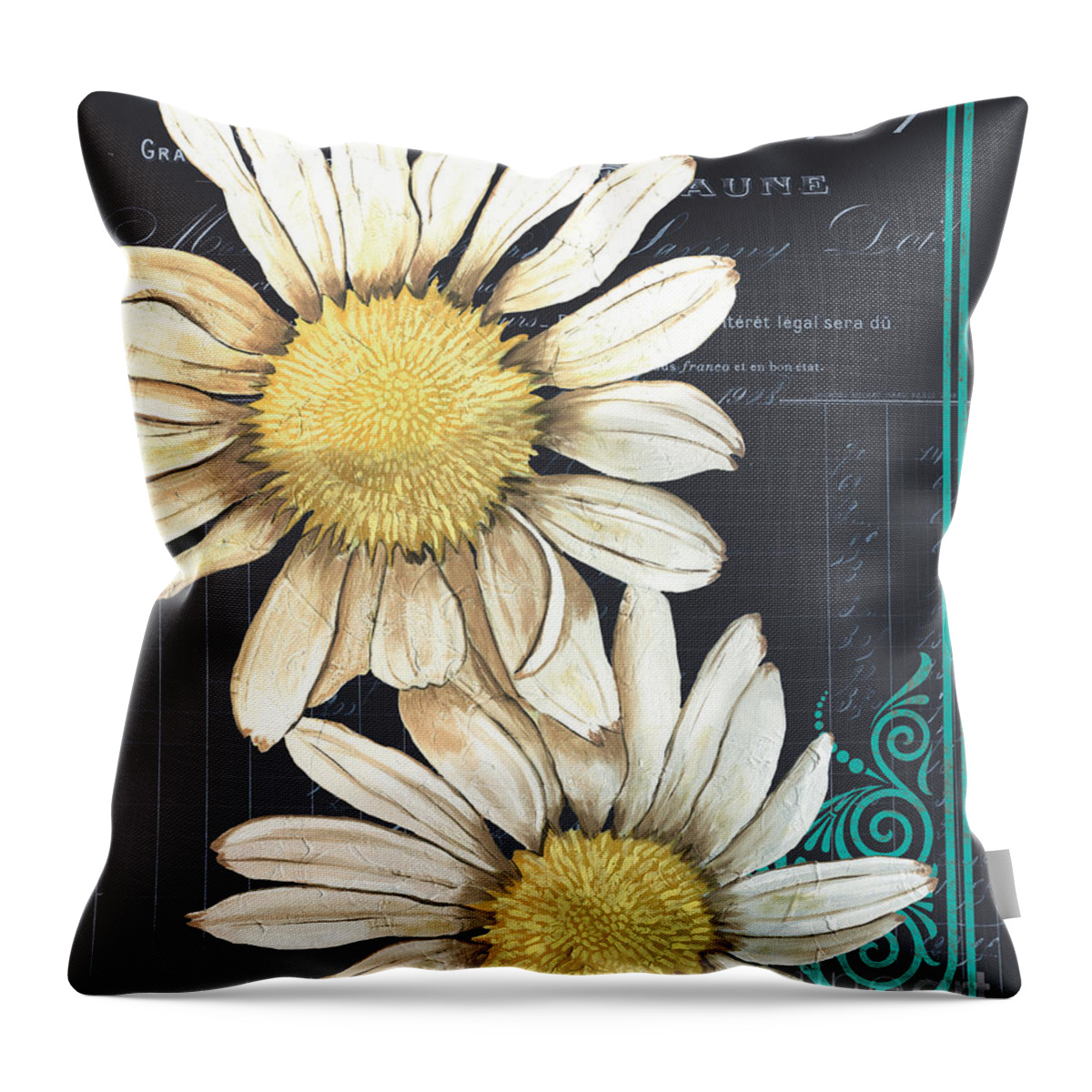 Daisy Throw Pillow featuring the painting Tranquil Daisy 1 by Debbie DeWitt