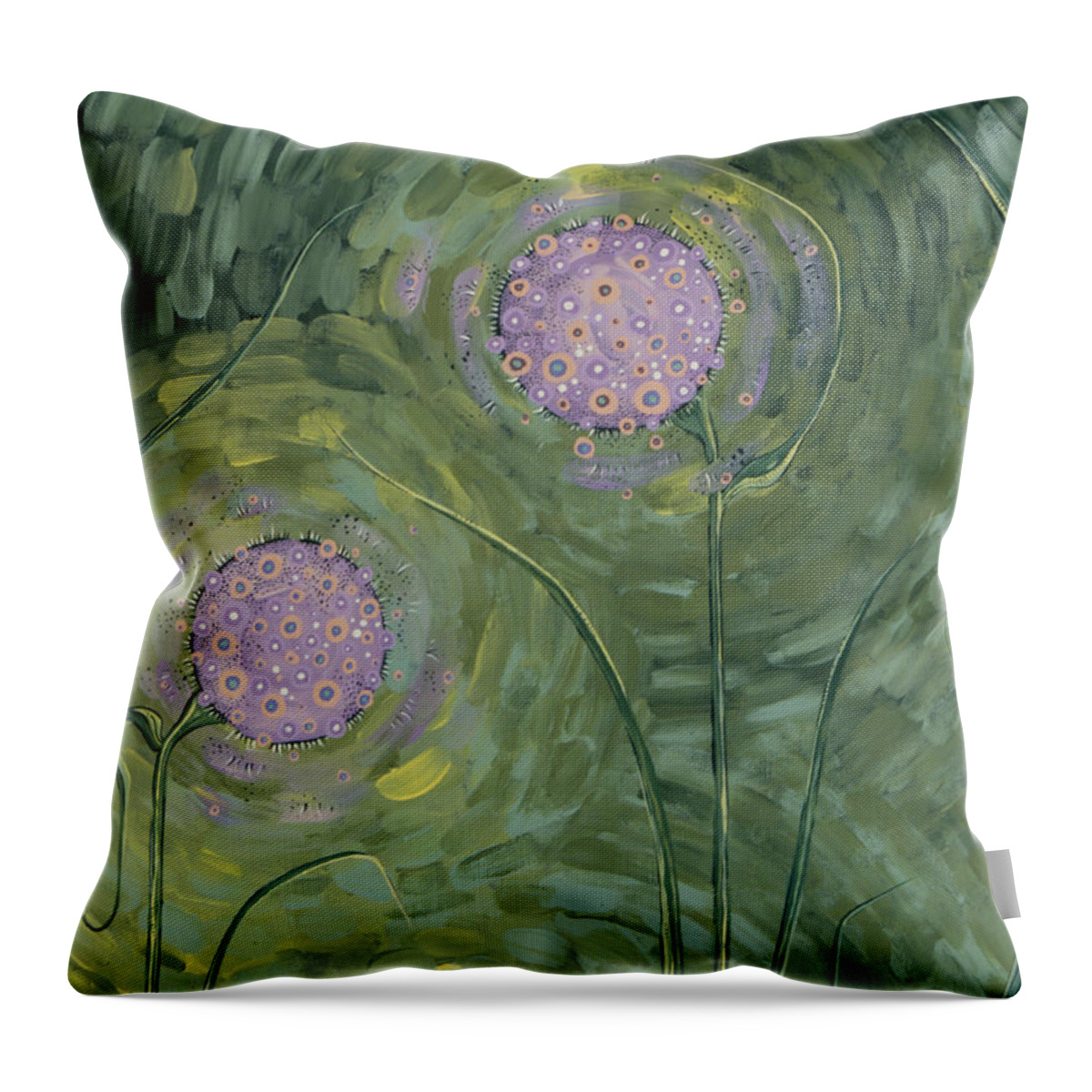 Floral Throw Pillow featuring the painting Tranquility by Tanielle Childers