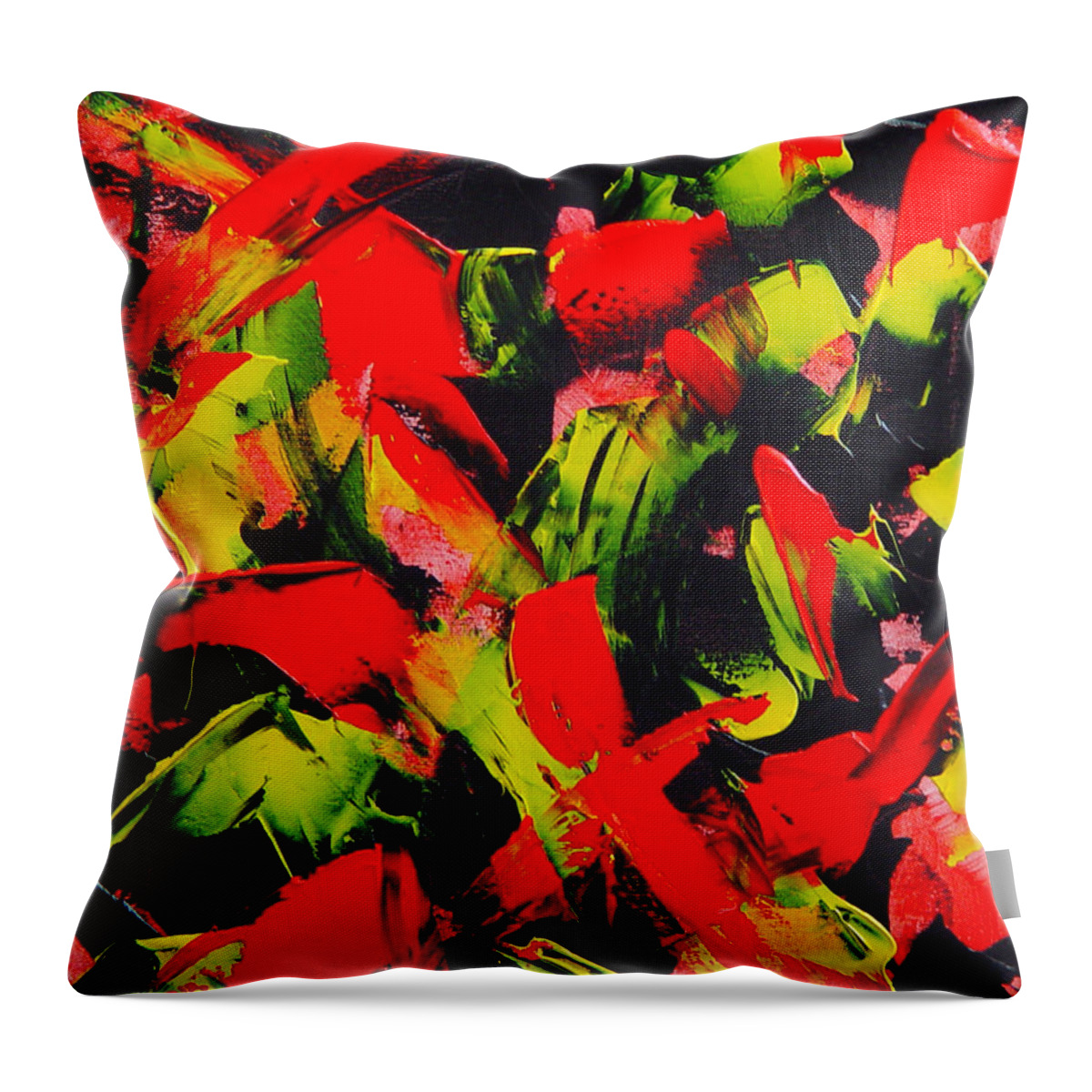 Black Throw Pillow featuring the painting Transitions III by Dean Triolo