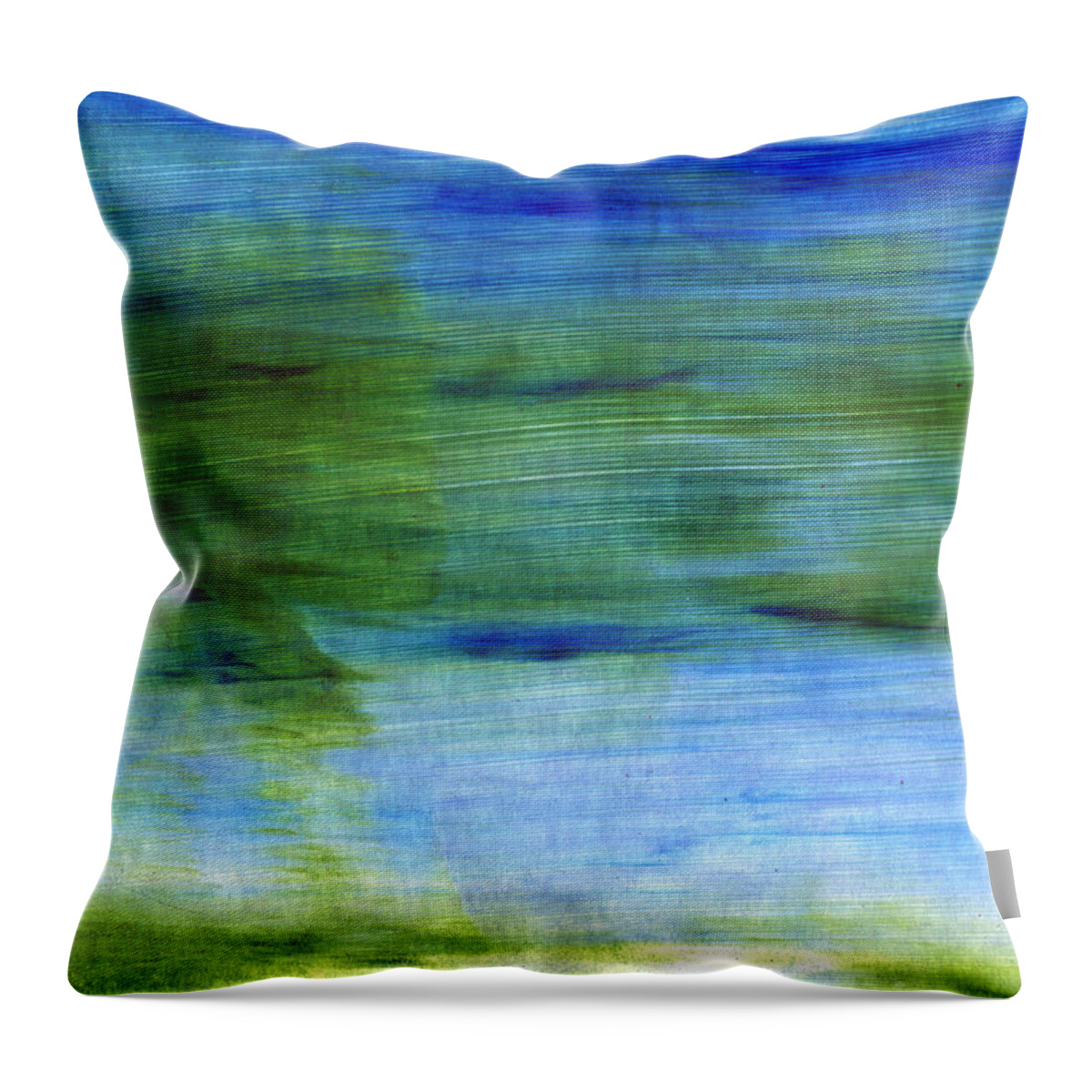 Abstract Throw Pillow featuring the painting Traveling West by Linda Woods