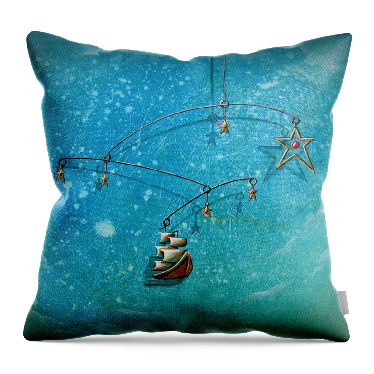 Boat Throw Pillow featuring the painting Treasure Hunter by Cindy Thornton