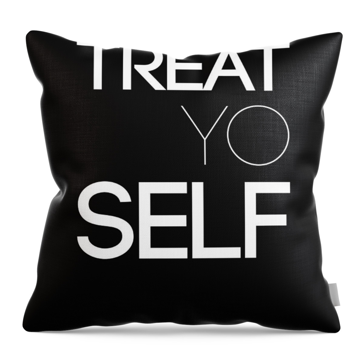  Throw Pillow featuring the digital art Treat Yo Self Poster 1 by Naxart Studio
