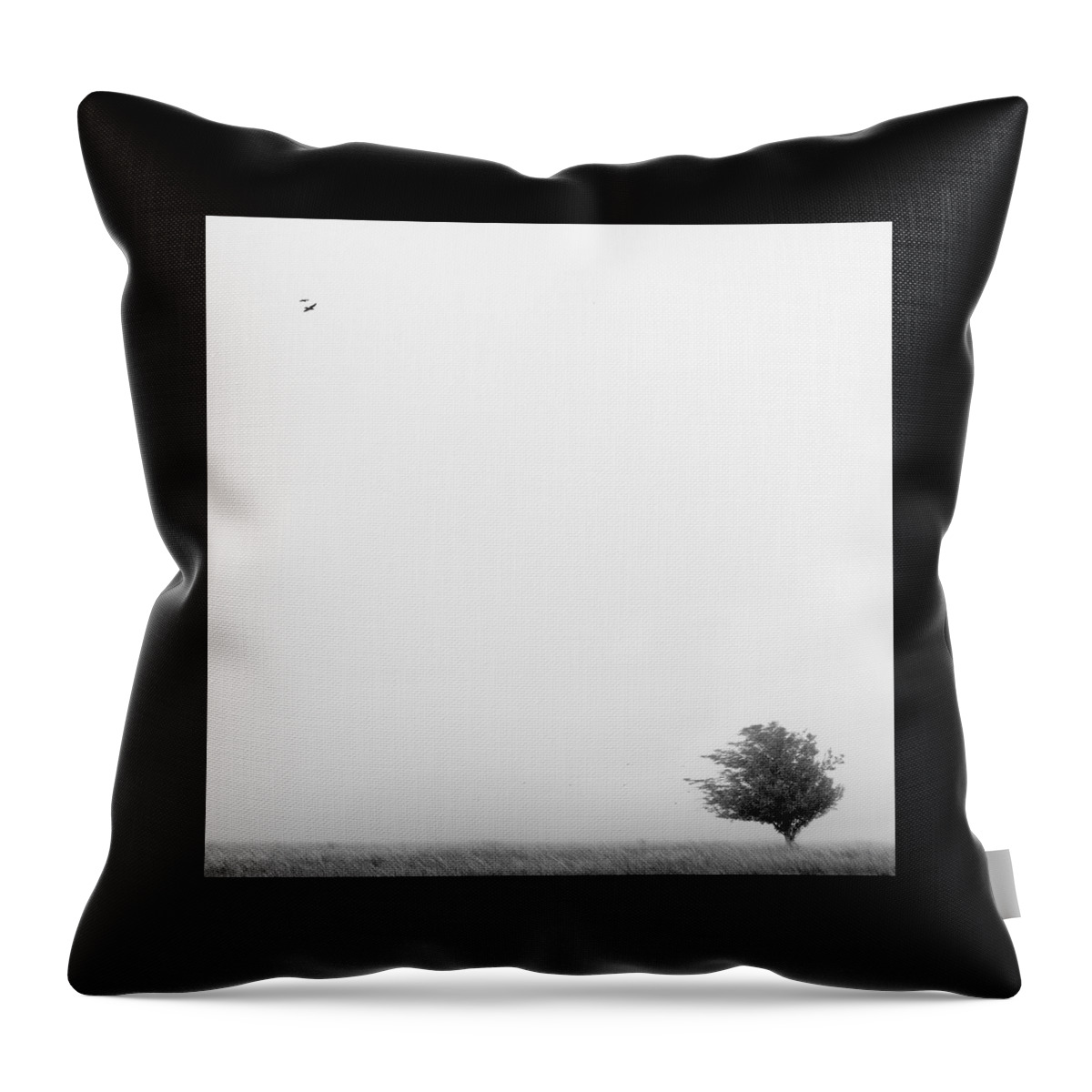 Landscape Throw Pillow featuring the photograph Tree in the Wind by Mike McGlothlen