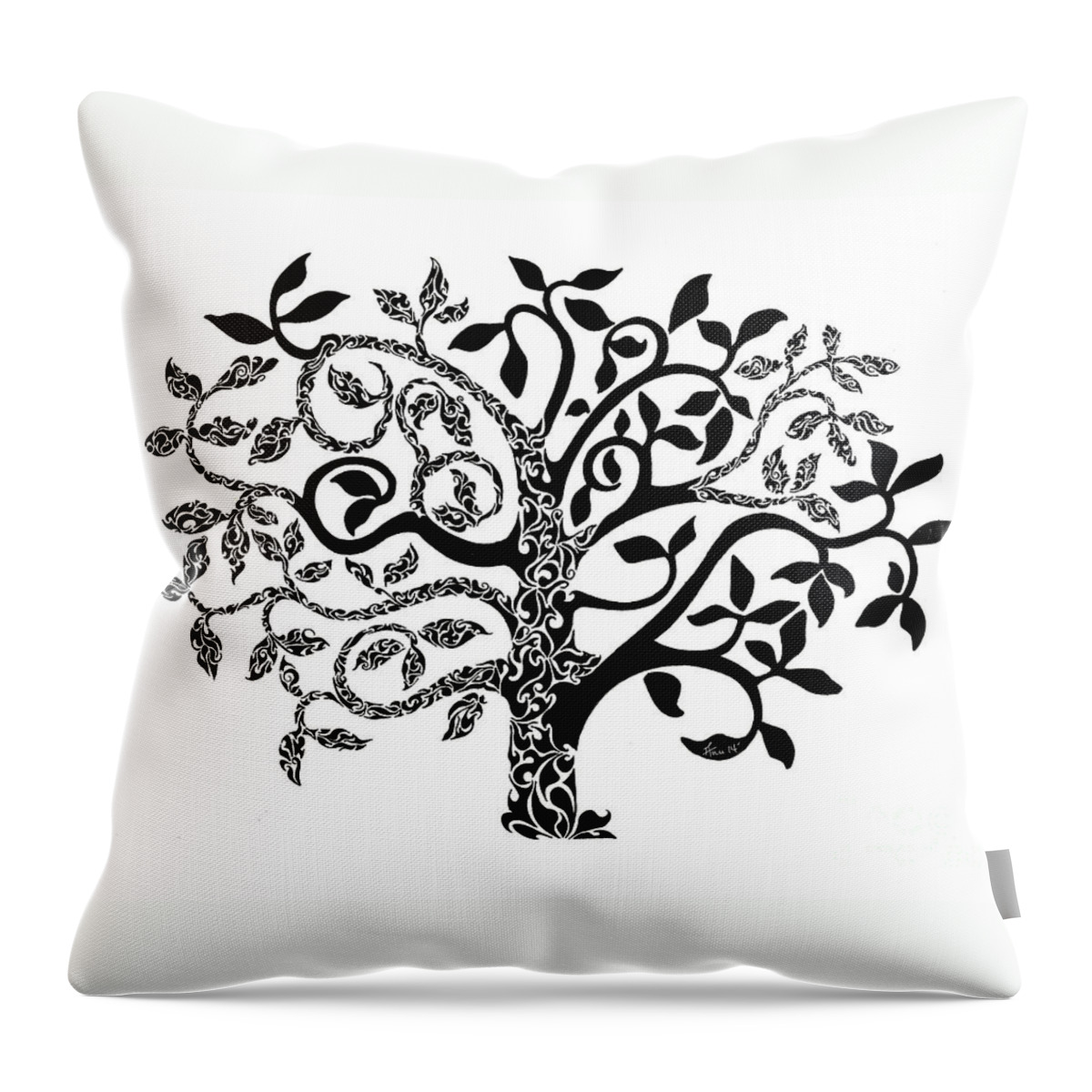 Doodle Throw Pillow featuring the painting Tree of Life by Anushree Santhosh