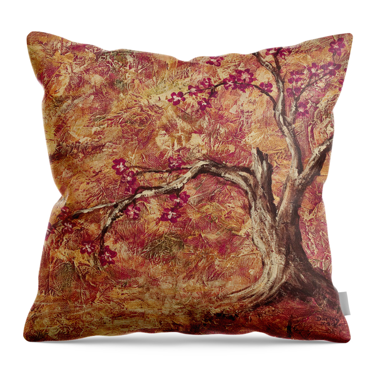 Landscape Throw Pillow featuring the painting Tree Of Life by Darice Machel McGuire