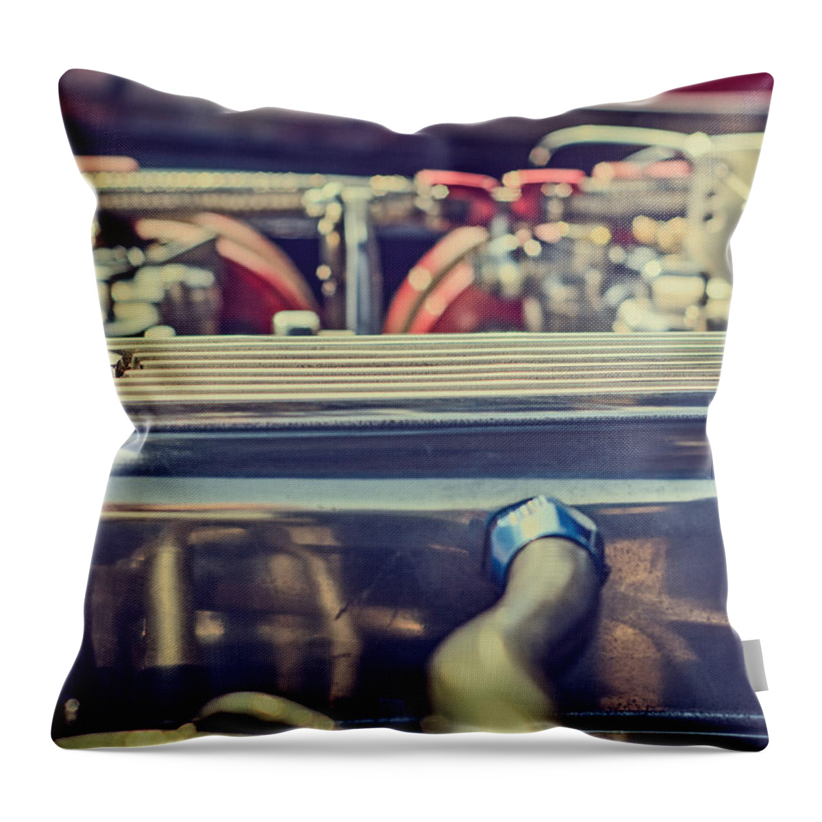 Style Throw Pillow featuring the photograph Triumph TR4 Engine by Spikey Mouse Photography