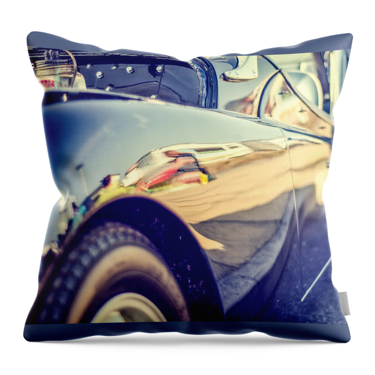 Road Throw Pillow featuring the photograph Triumph TR3 by Spikey Mouse Photography