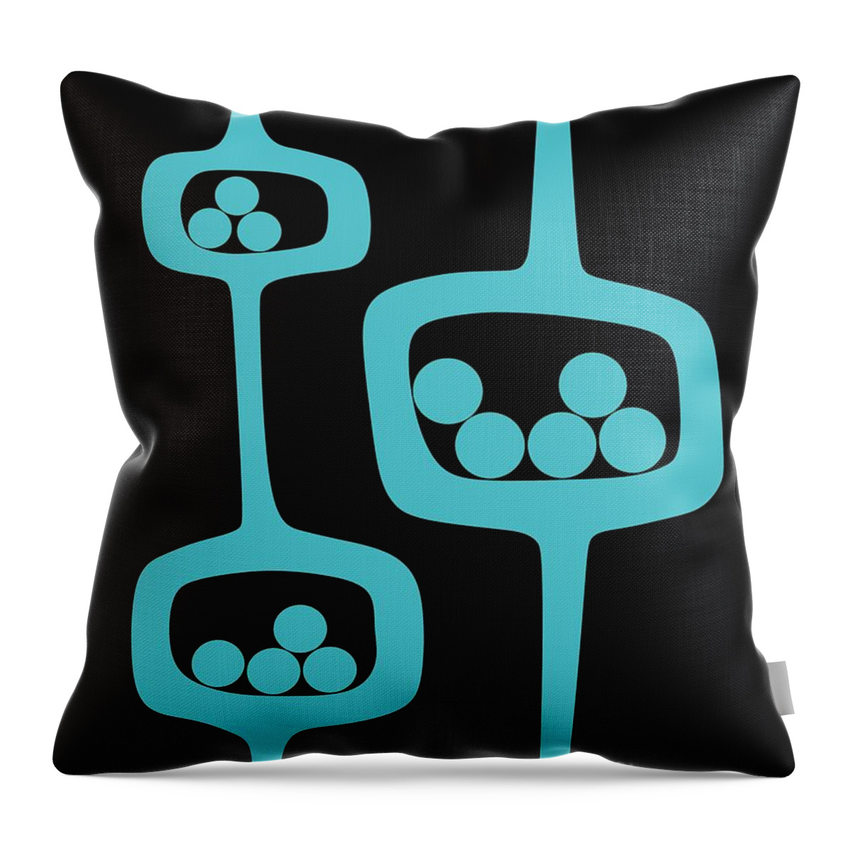 Abstract Throw Pillow featuring the digital art Turquoise Pods 2 by Donna Mibus
