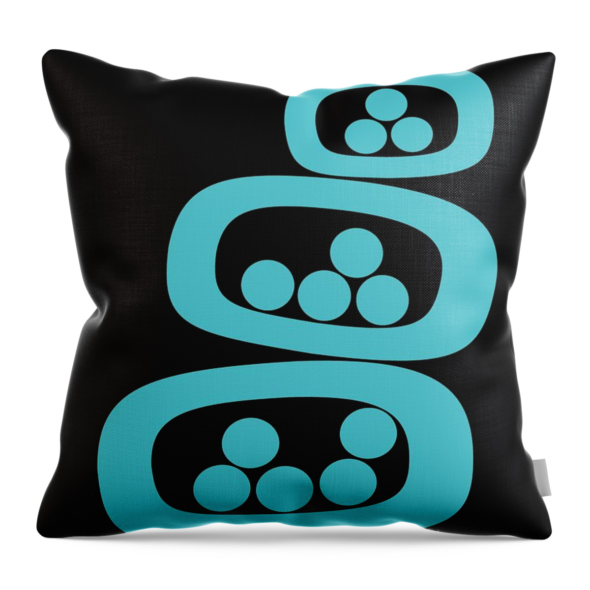 Abstract Throw Pillow featuring the digital art Turquoise Pods by Donna Mibus