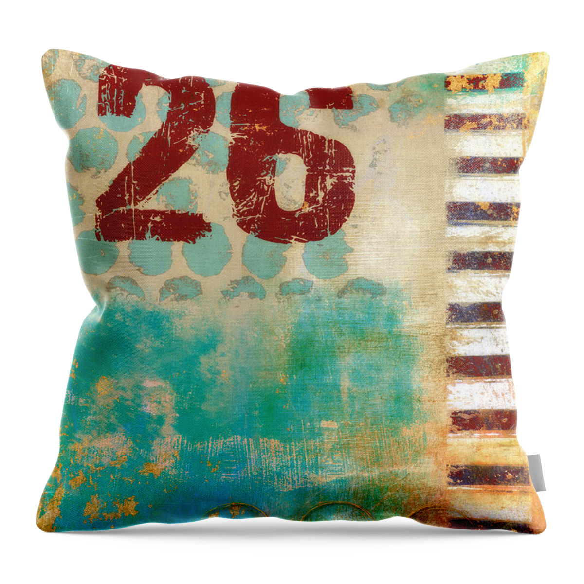 Number Throw Pillow featuring the photograph Twenty-Six Stripes by Carol Leigh