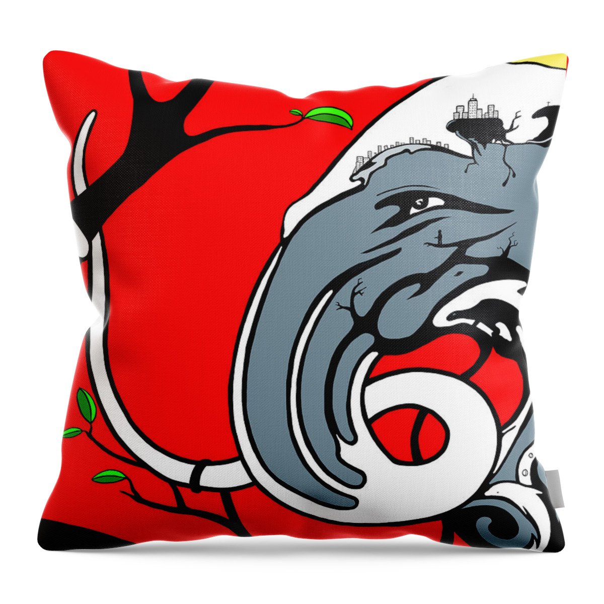 Branch Throw Pillow featuring the digital art Twisted by Craig Tilley