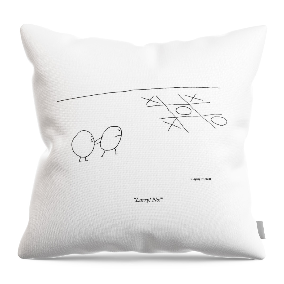 Two O-characters Stand By A Game Of Tic-tac-toe Throw Pillow