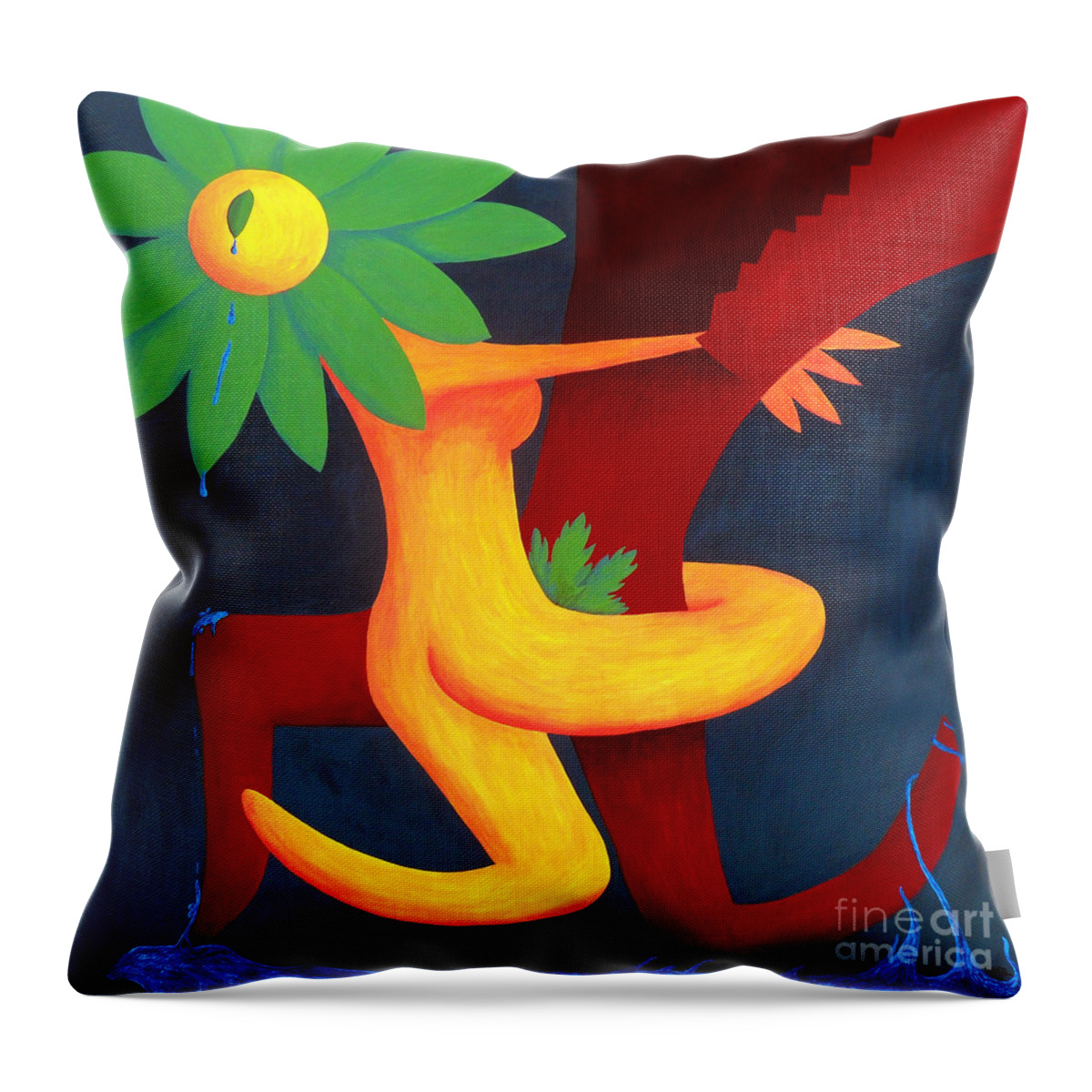 Abstract Throw Pillow featuring the painting Two Of Us by Amanda Sheil