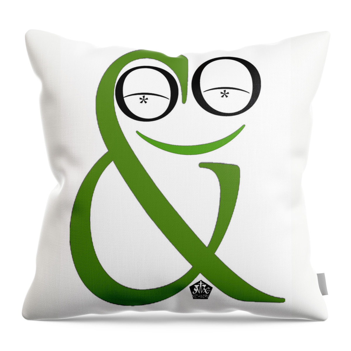 Typographical Frog Throw Pillow featuring the digital art Typographical Frog by Seth Weaver