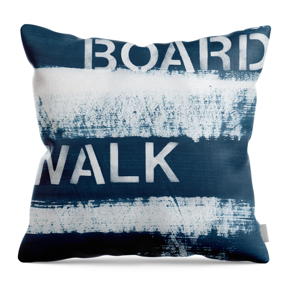 Beach Throw Pillow featuring the painting Under The Boardwalk by Linda Woods