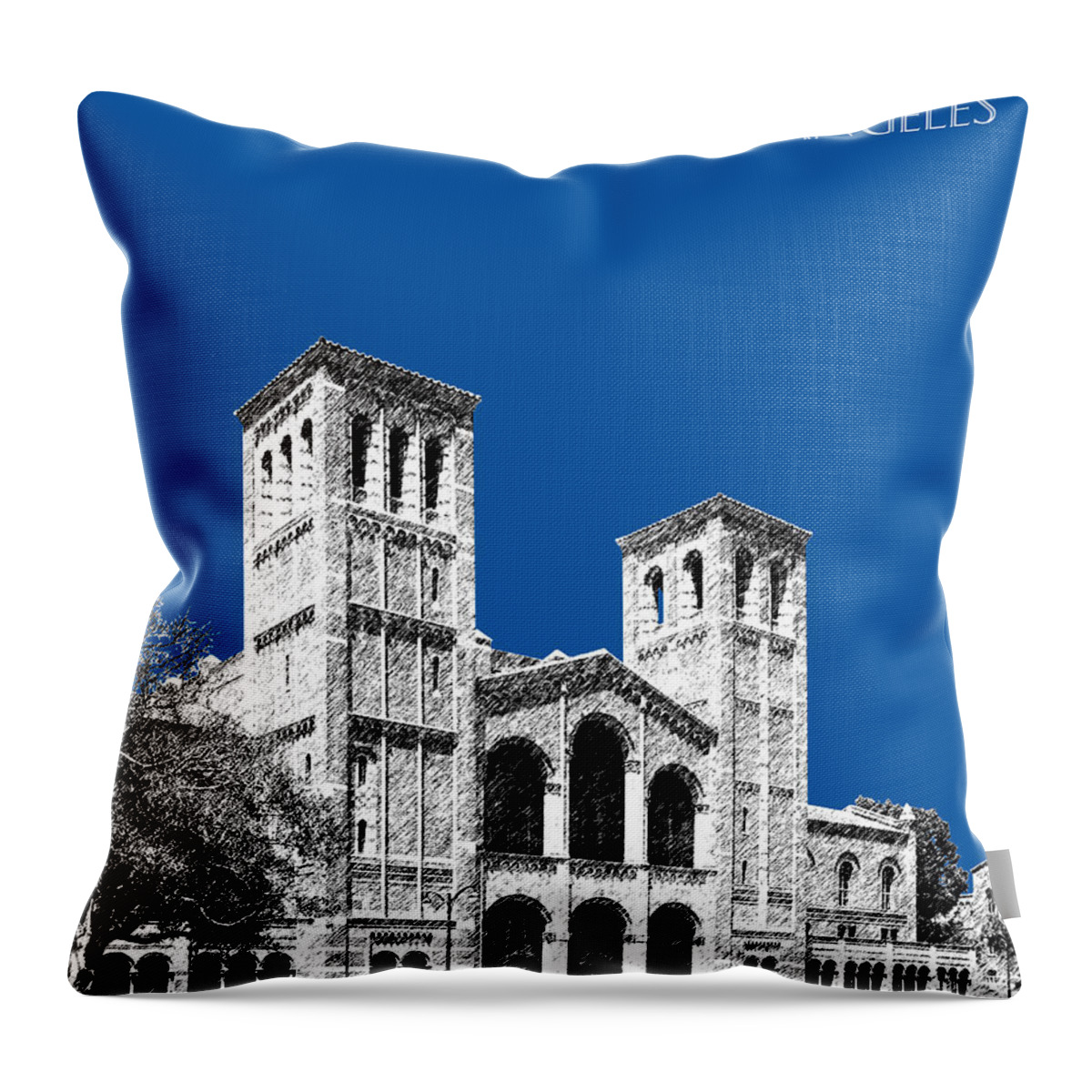 University Throw Pillow featuring the digital art University of California Los Angeles - Royal Blue by DB Artist