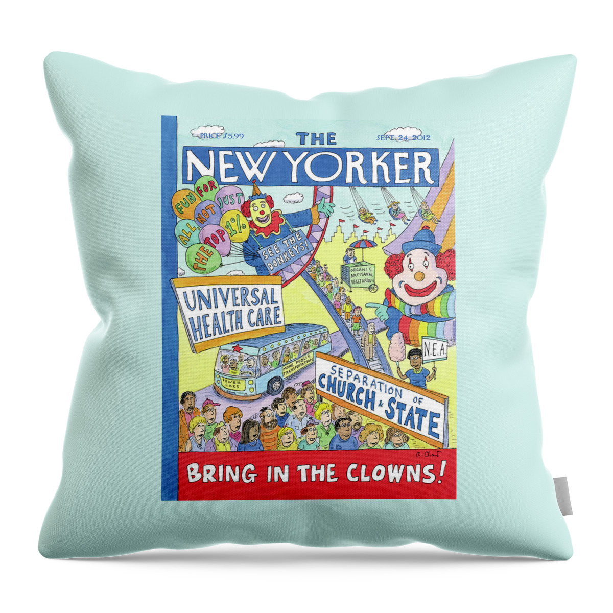 Bring In The Clowns Throw Pillow
