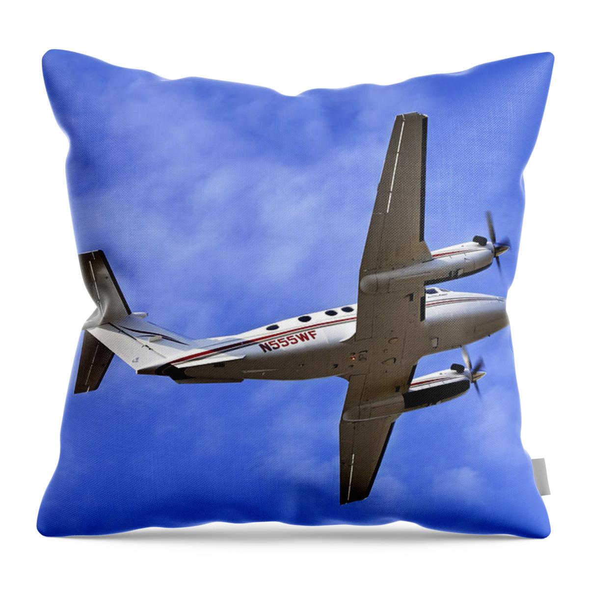 Beechcraft Throw Pillow featuring the photograph Up and Away by Jason Politte