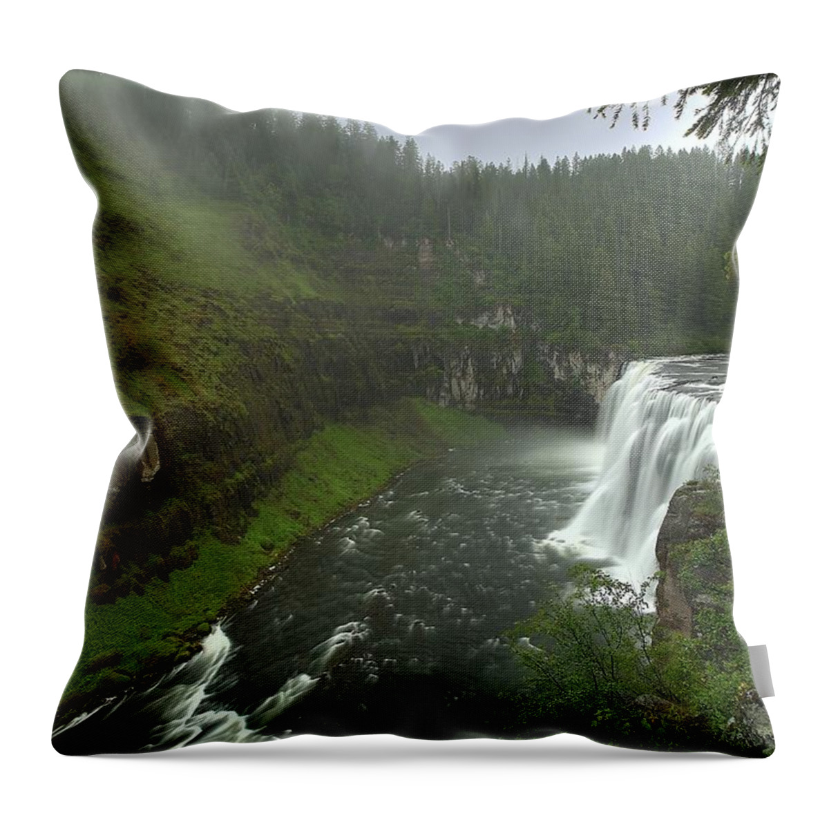 Mesa Falls Throw Pillow featuring the photograph Upper Messa Falls by Ryan Smith