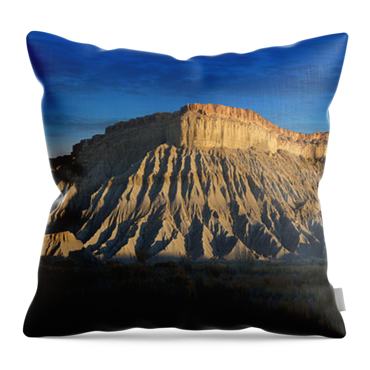 Landscape Throw Pillow featuring the photograph Utah Outback 40 Panoramic by Mike McGlothlen