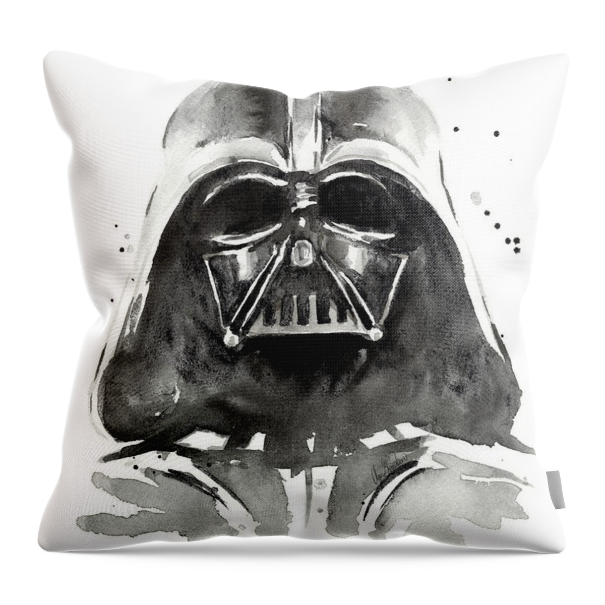 Darth Vader Watercolor Throw Pillow by Olga Shvartsur - Fine Art America
