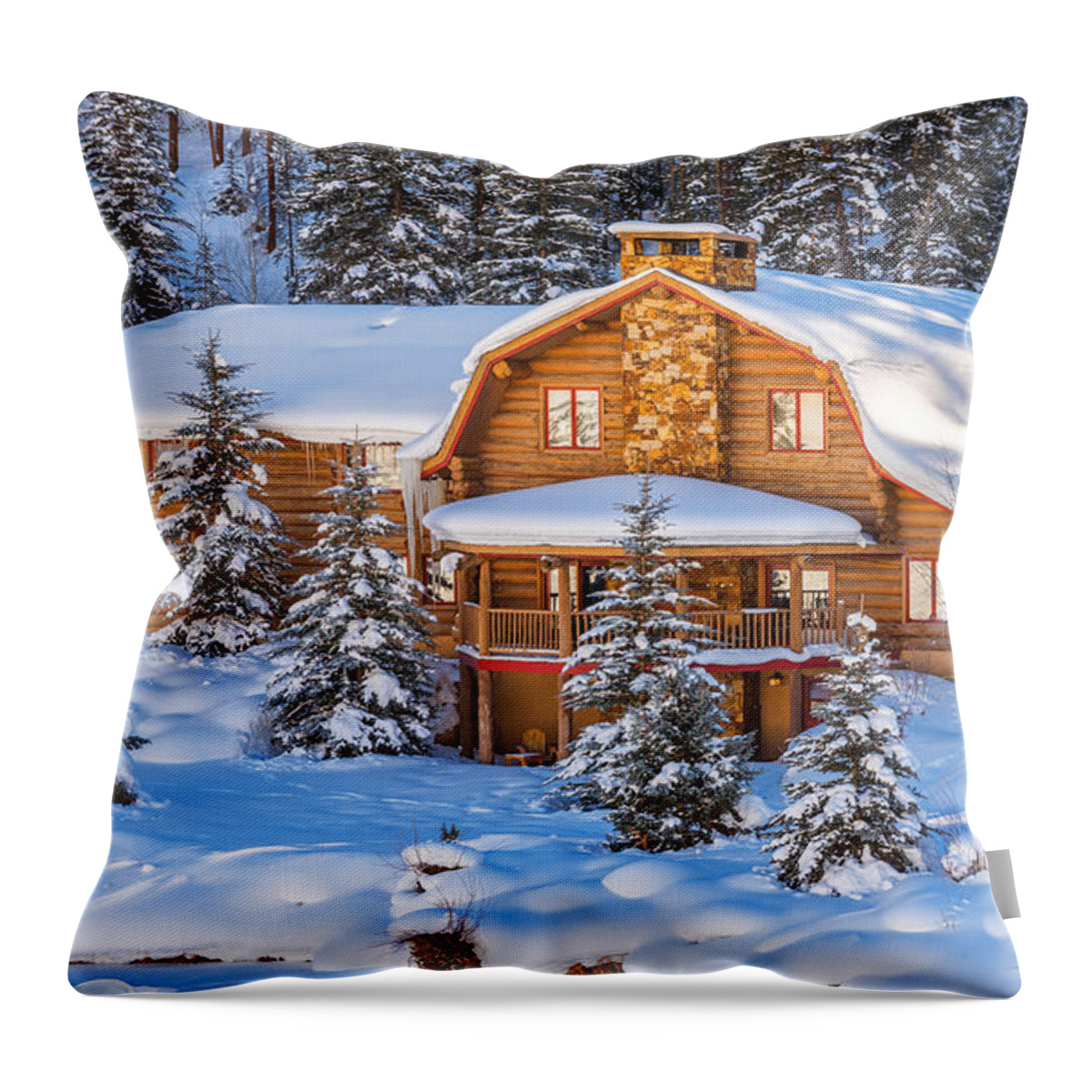 Dream Home Throw Pillow featuring the photograph Vail Chalet by Darren White
