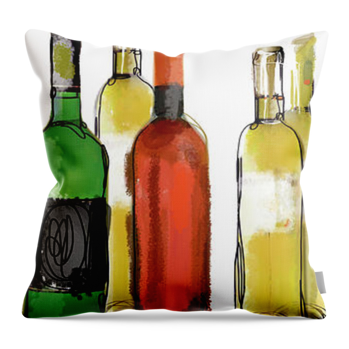 Abundance Throw Pillow featuring the photograph Various Wine Bottles by Ikon Ikon Images