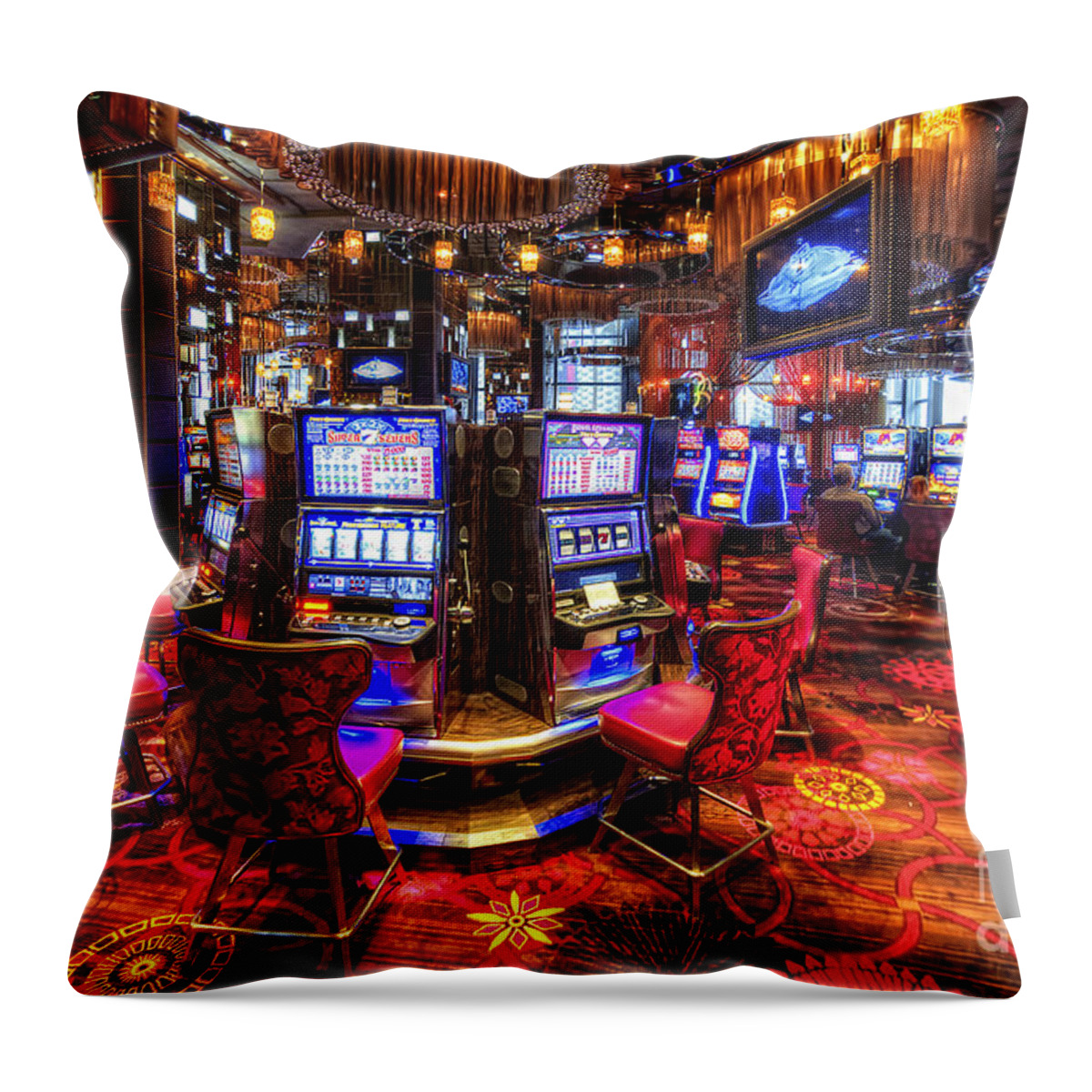 Art Throw Pillow featuring the photograph Vegas Slot Machines 2.0 by Yhun Suarez