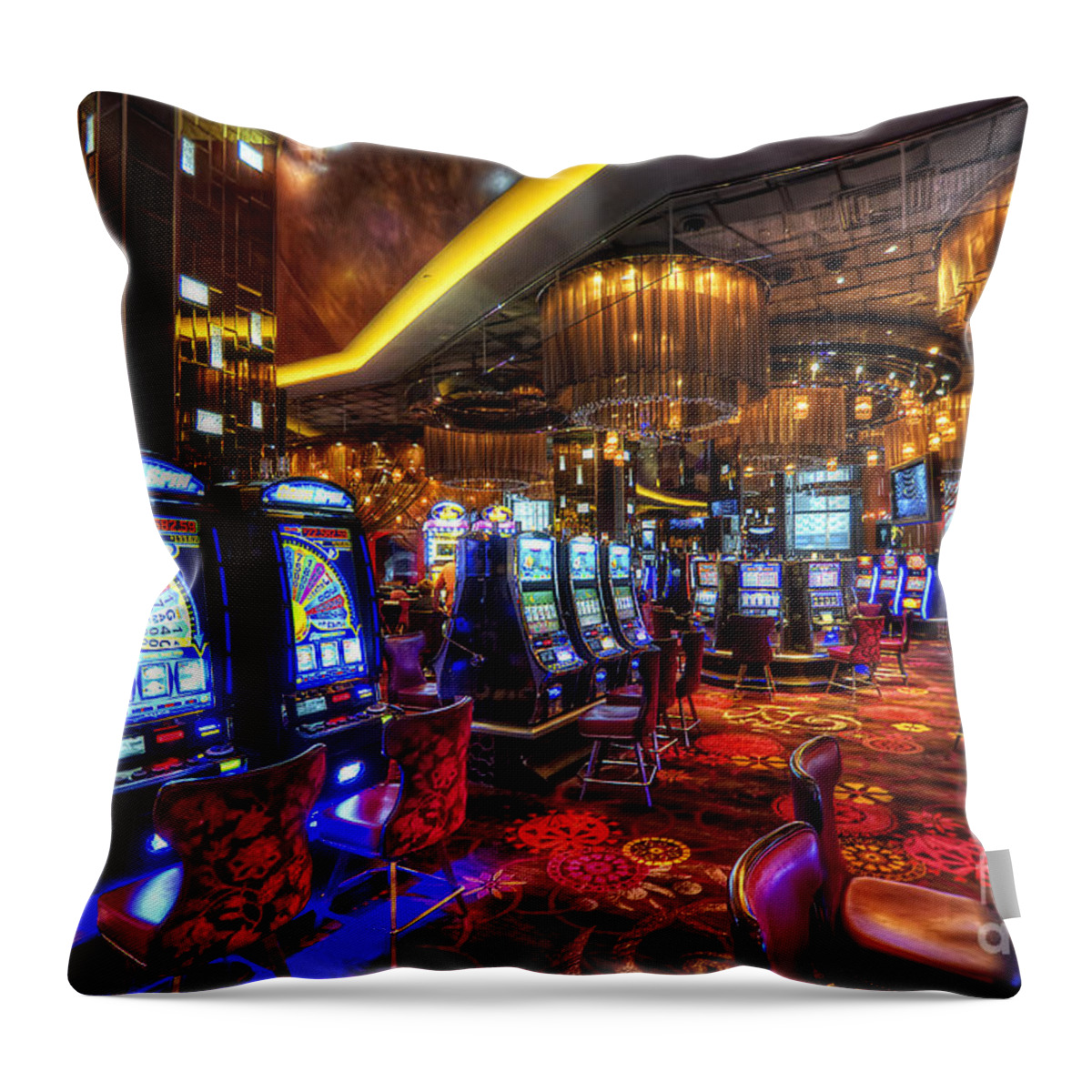 Art Throw Pillow featuring the photograph Vegas Slot Machines by Yhun Suarez