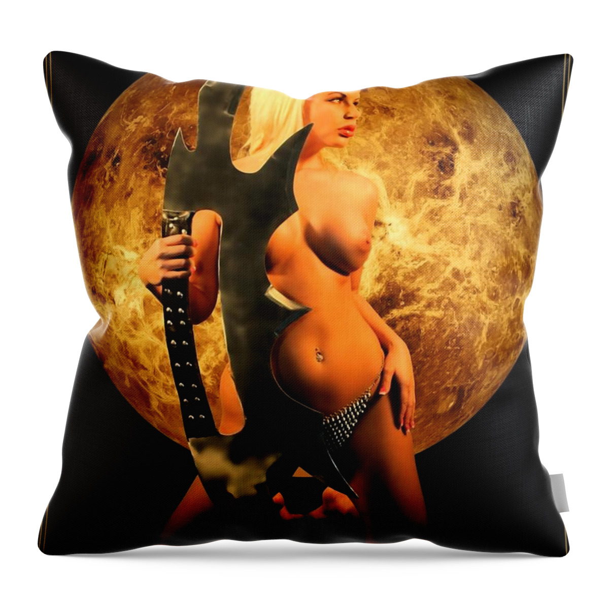 Fantasy Throw Pillow featuring the painting Venus Rising by Jon Volden