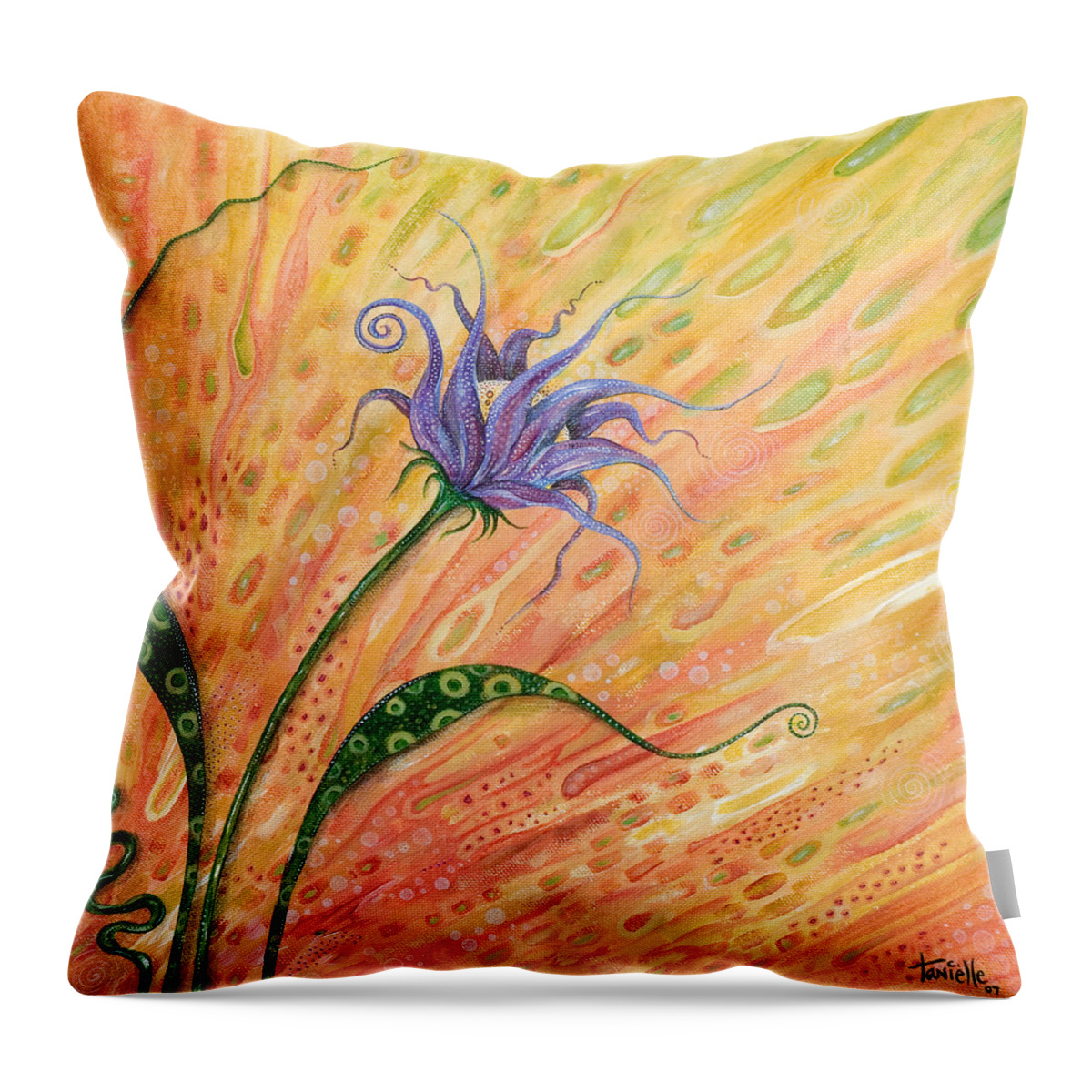 Floral Throw Pillow featuring the painting Verve by Tanielle Childers