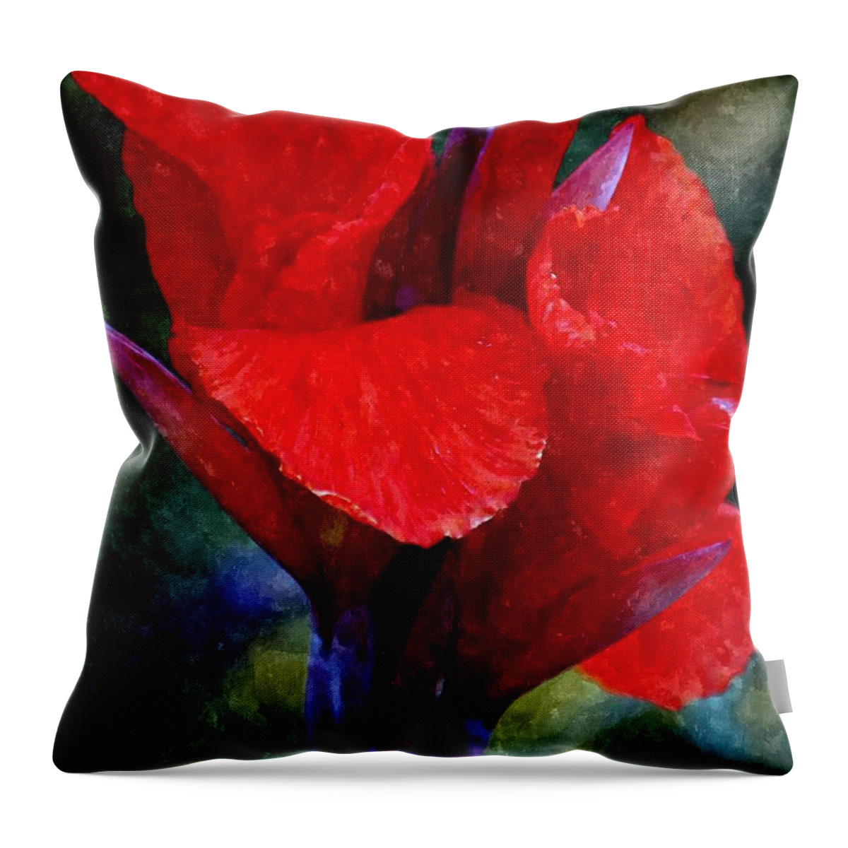 Vibrant Canna Bloom Throw Pillow featuring the photograph Vibrant Canna Bloom by Patrick Witz