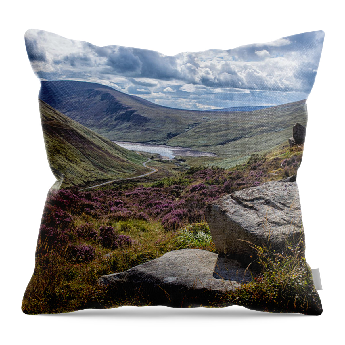 Silent Valley Throw Pillow featuring the photograph View from Ben Crom by Nigel R Bell