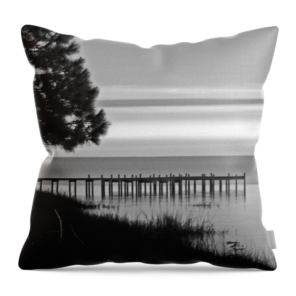 Ocean Throw Pillow featuring the photograph View of the Old Dock by Jennifer Robin
