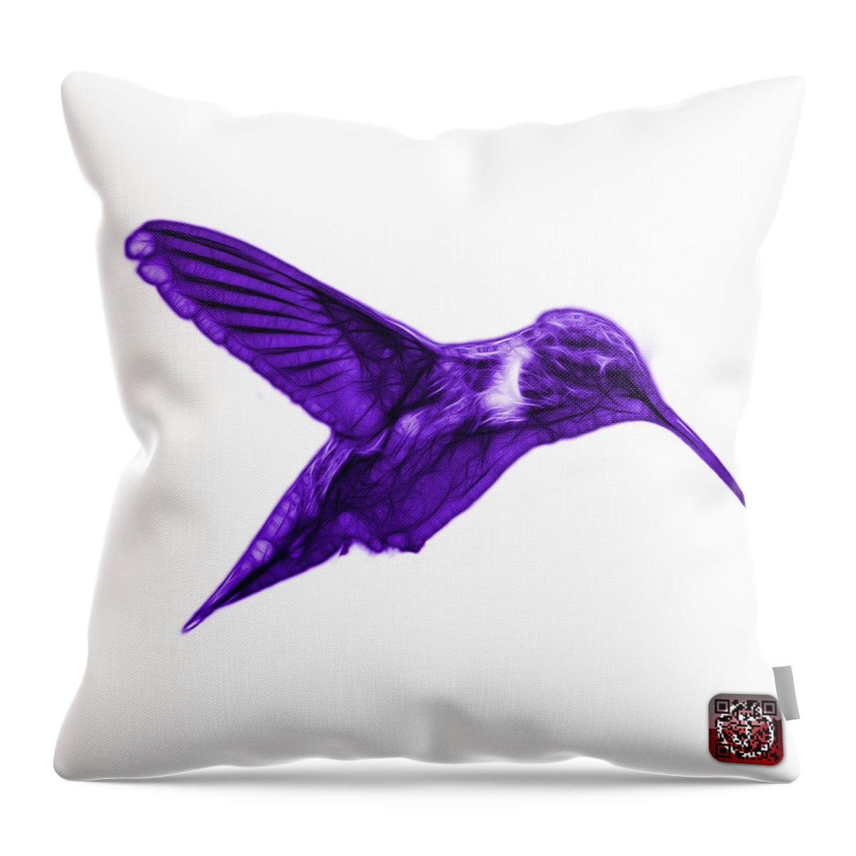 Hummingbird Throw Pillow featuring the digital art Violet Hummingbird - 2054 F S by James Ahn