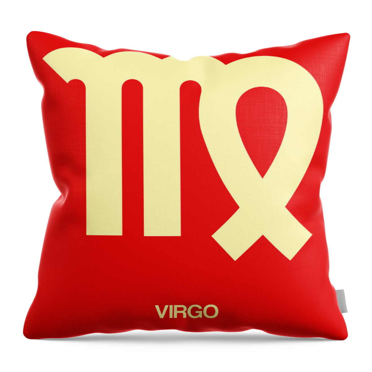  Throw Pillow featuring the digital art Virgo Zodiac Sign Yellow by Naxart Studio