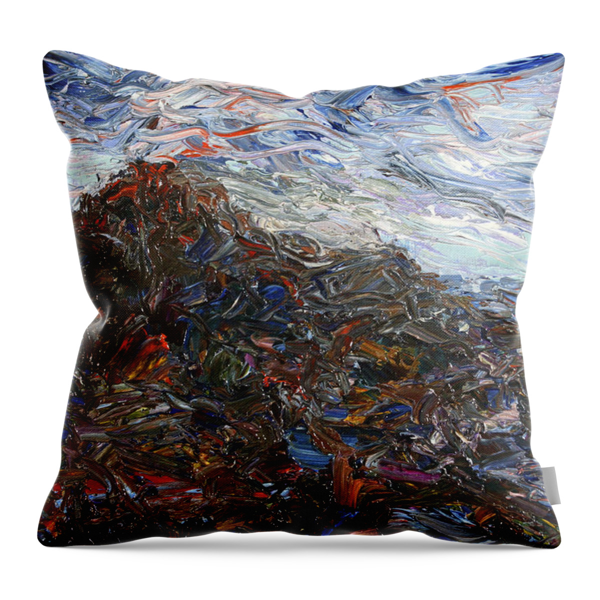 Volcano Throw Pillow featuring the painting Volcano by James W Johnson