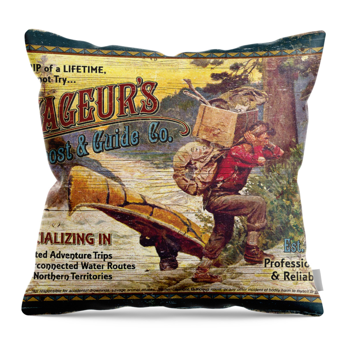 Philip Goodwin Throw Pillow featuring the painting Voyageurs Outpost by JQ Licensing