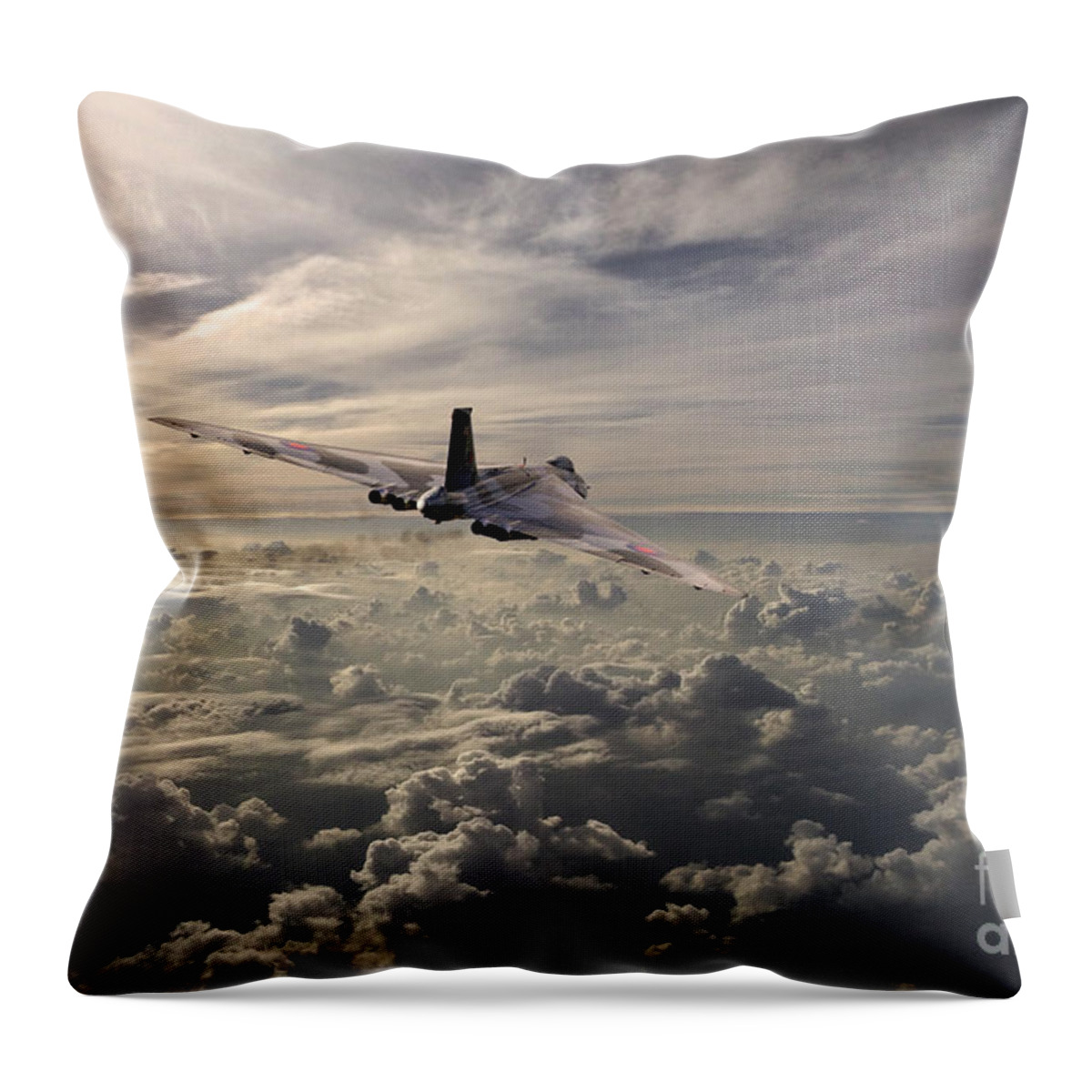 Avro Vulcan Throw Pillow featuring the digital art Vulcan Farewell by Airpower Art