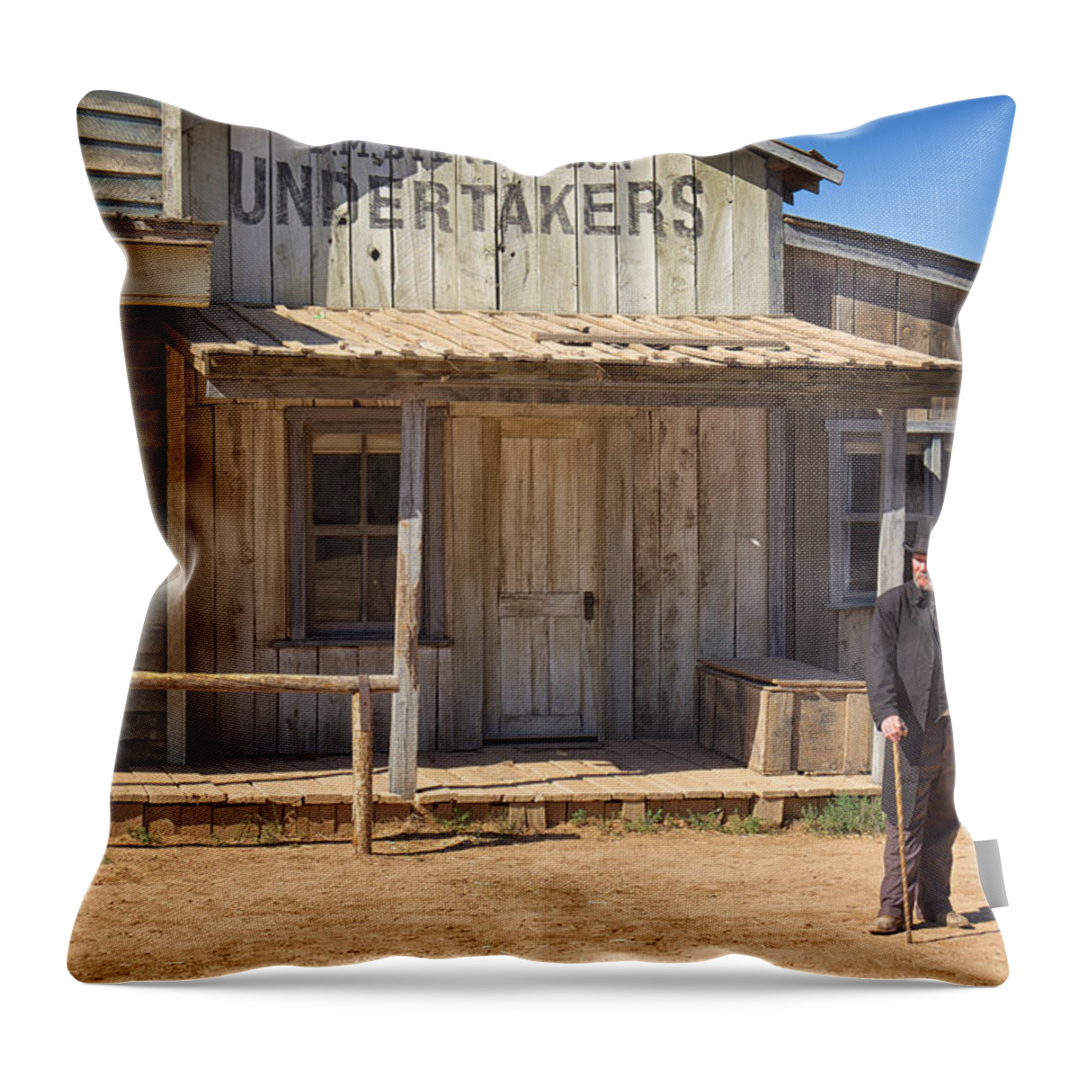 Portraits Throw Pillow featuring the photograph Waiting for High Noon by Mary Lee Dereske